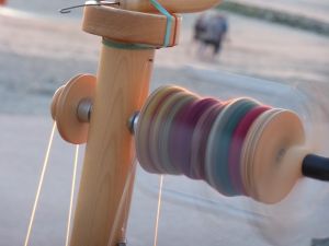 Spinnrad am Strand